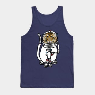 Space Tiger Funny Astronaut Animals Tank Top